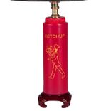 Vintage Red Ketchup Container Upcycled Lamp 2 small