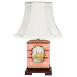 Small Vintage Pastel Landscape Caddy Upcycled Lamp 1 small