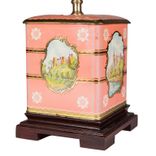 Small Vintage Pastel Landscape Caddy Upcycled Lamp 3 small