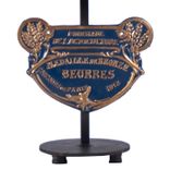 Vintage Blue French Iron Plaque Upcycled Table Lamp 2 small