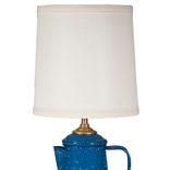Vintage Blue Metal Coffee Pot Upcycled Lamp 4 small