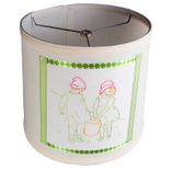 Charming Jack & Jill Vintage Embroidered Fabric On New Lamp Shade 1 small