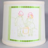 Charming Jack & Jill Vintage Embroidered Fabric On New Lamp Shade 2 small
