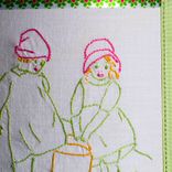 Charming Jack & Jill Vintage Embroidered Fabric On New Lamp Shade 3 small
