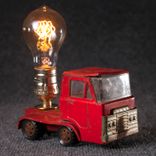 Vintage Red Truck Cab Mini Lamp With Filament Bulb 4 small