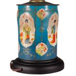 Vintage Turquoise Blue Asian Caddy Lamp 3 small