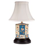 Small Vintage Blue Floral Hexagonal Caddy Lamp 1 small