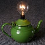 Vintage Green Teapot Kitchen Mini Lamp 4 small