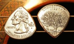 Usa Coin Guitar Pick - Any State - Your Choice - Personalized Gift 5 small