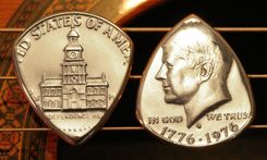 Usa Coin Guitar Pick - Kennedy Half Dollar 2 small