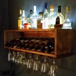 Lighted Wine Bottle And Glass Rack - Alcohol Display 1 small