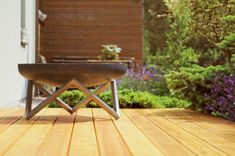 Modern Outdoor Patio Rust & Stainless Steel Fire Pit Memel (Large) 4 small