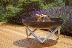 Modern Outdoor Patio Rust & Stainless Steel Fire Pit Memel (Large) 1 small