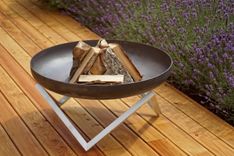 Modern Outdoor Patio Rust & Stainless Steel Fire Pit Memel (Large) 5 small