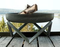 Rust & Stainless Steel Modern Outdoor Patio Fire Pit Memel (Medium) 6 small