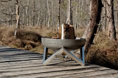 Modern Outdoor Patio Rust & Stainless Steel Fire Pit Memel (Small) 3 small