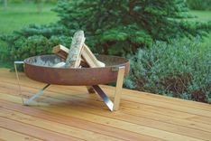 Rust & Stainless Steel Modern Outdoor Patio Fire Pit Agila 2 small