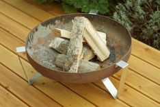 Rust & Stainless Steel Modern Outdoor Patio Fire Pit Agila 3 small