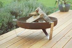 Rust & Stainless Steel Modern Outdoor Patio Fire Pit Agila 4 small