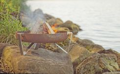 Rust & Stainless Steel Modern Outdoor Patio Fire Pit Agila 1 small