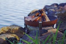 Rust & Stainless Steel Modern Outdoor Patio Fire Pit Agila 6 small