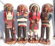 Wood Sculpture Tobacco Indian Advertising Statue Mascot Bronze & Carved Wood 3 small