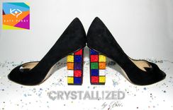 Crystallized Katy Perry Rubik's Cube Heels The Caitlin Genuine European Crystals Bedazzled 5 small