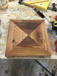 Heart Pine Table With Black Walnut Inlay. 5 small