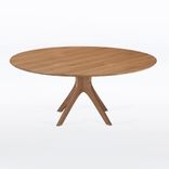 Round Midcentury Dining Table In White Oak "Kapok Table" 1 small