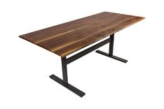 Handmade Walnut And Steel Trestle Dining Table (Salvaged From F5 Tornado) 3 small