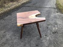 Midcentury Live Edge Walnut Side Table 6 small