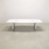 Boat Shape Custom Conference Table, Engineered Stone Top - Aurora Meeting Table 4 small