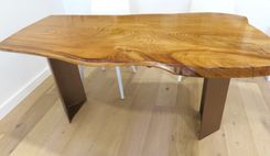 Contemporary Wood And Steel Dining Table / Executive Desk 4 small