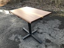 Live Edge Walnut And Steel Pedestal Table 4 small