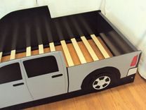 Pickup Truck Twin Kids Bed Frame - Handcrafted - Truck Themed Children's Bedroom Furniture 4 small