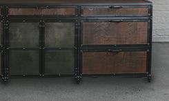 Industrial Reclaimed Wood File Cabinet. Lateral Filing Storage. Rustic Hutch/Buffet/Credenza. 2 small