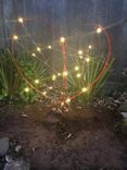 Wine Barrel Heart Yard Sculpture With Fairy Lights 5 small