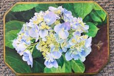 Hydrangeas Inspriation On Wood Plaque Photorealism 1 small
