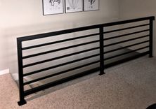 Modern Horizontal Metal Railing; Steel Guardrail; Landing, Loft, Deck, Porch, Balcony Railing 1 small