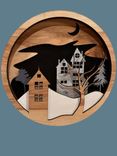 Rustic Wall Art, Handmade Laser Cut Wall Decor, Mountain Scene Wall Art 1 small