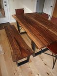 Live Edge Walnut Table & Bench 5 small
