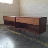 Mid Century Modern Style Bedside Table In Walnut 1 small