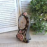 Whimsy Checks Decor Vintage Rose Clock Courtly Checks Clock Black White And Pink 3 small