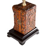 Vintage Carved Wood Box Lamp 2 small