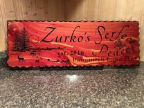 Personalized Family Name Sign Custom Carved Cedar Wood Plaque 2 small