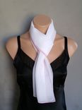 White Chiffon Scarf With Pink Edging 1 small