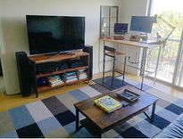 "Dead Edge" Reclaimed Wood And Steel Coffee Table And Media Console Set 4 small