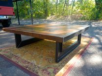 Reclaimed Wood And Welded Steel Coffee Table 5 small