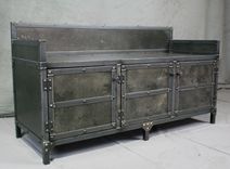 Industrial Style Bench With Storage. Heavy Duty Vintage Seating. Handmade Mudroom Bench. Solid Steel 5 small