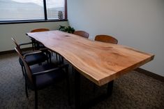 Sycamore Conference Table, Sycamore Dining Table, Live Edge Conference Table, Meeting Table 2 small
